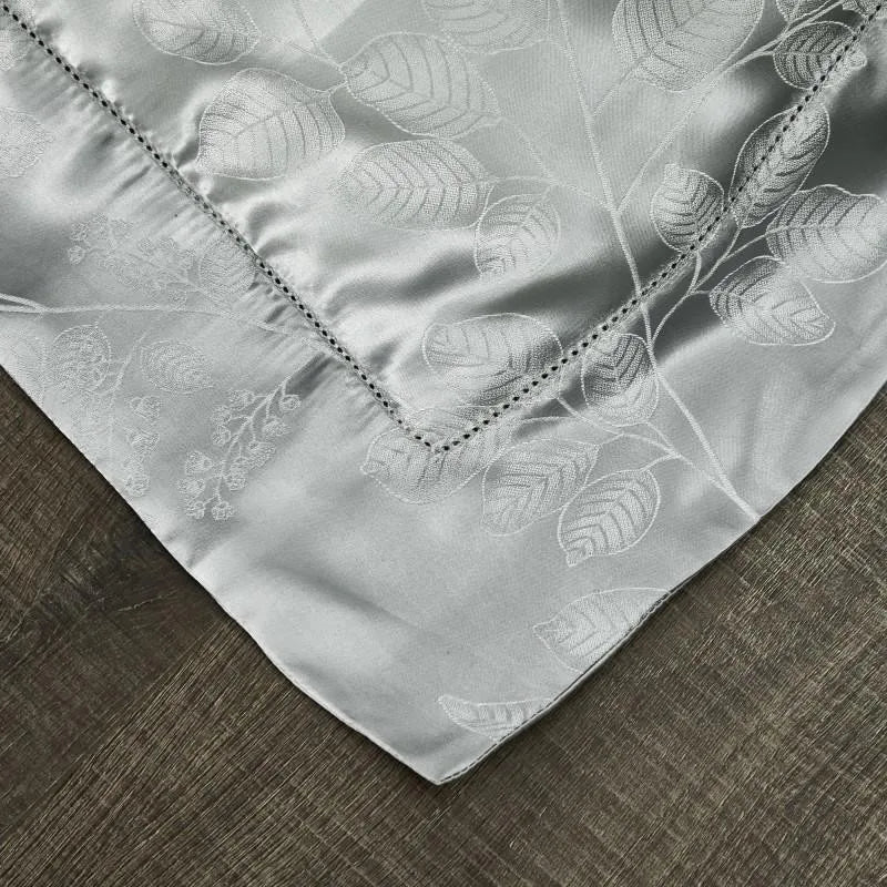 100% Pure Mulberry Nature Silk Jacquard Duvet Cover King size 4Pcs Luxury Silk Bedding Set Flat Bed Sheet,Pillowcases Cool Soft